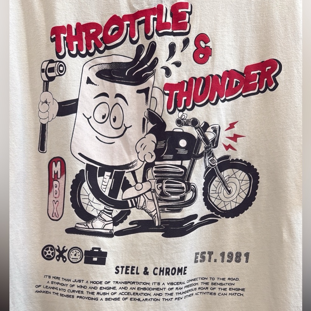 Vintage Graphic White T-Shirt for Men - Picture 2 of 5